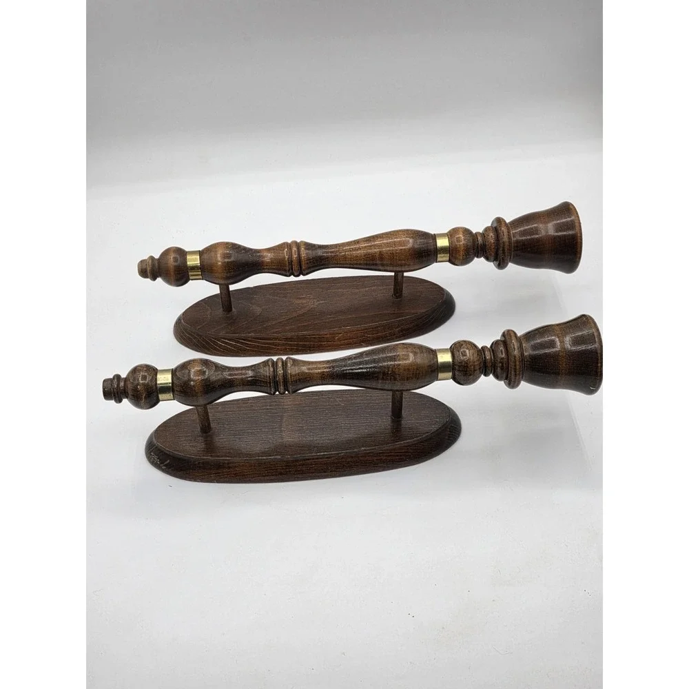 Pair Of Vintage Wooden Wall Mounted  Tappered Candlestick Holders